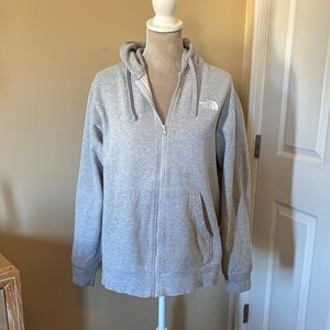 The North Face Women's Large Light Gray Zip-Up Hoodie